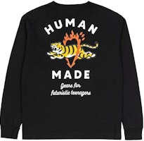 HUMAN MADE Tiger Print Long Sleeve Unisex Crewneck T-Shirt. HM25CS029 HUMAN MADE Tiger Print Long Sleeve Unisex Crewneck T-Shirt. HM25CS029