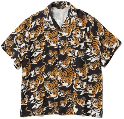 HUMAN MADE Tiger Print Short Sleeve Shirt Navy Blue SS22 Capsule Collection. HM23SH016 Order HUMAN MADE Tiger Print Short Sleeve Shirt Navy Blue SS22 Capsule Collection. HM23SH016