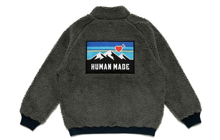 Lookbook HUMAN MADE Unisex Fleece Jacket with Mountain Print Back HM20JK018