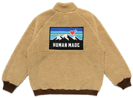 HUMAN MADE Unisex Fleece Jacket with Mountain Print Back HM20JK018 Purchase HUMAN MADE Unisex Fleece Jacket with Mountain Print Back HM20JK018