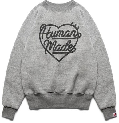 HUMAN MADE Baju Crewneck Unisex Raglan Cetakan Jantung Surat Pullover. HM23CS009 Buy HUMAN MADE Baju Crewneck Unisex Raglan Cetakan Jantung Surat Pullover. HM23CS009