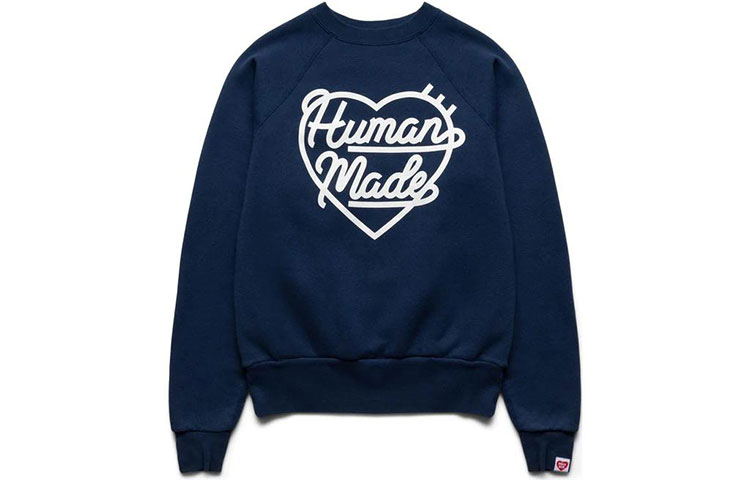 Order HUMAN MADE Baju Crewneck Unisex Raglan Cetakan Jantung Surat Pullover. HM23CS009