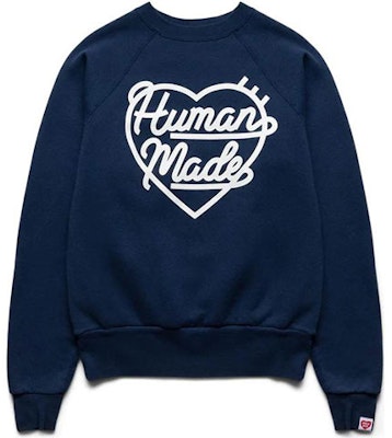 HUMAN MADE Baju Crewneck Unisex Raglan Cetakan Jantung Surat Pullover. HM23CS009 Order HUMAN MADE Baju Crewneck Unisex Raglan Cetakan Jantung Surat Pullover. HM23CS009