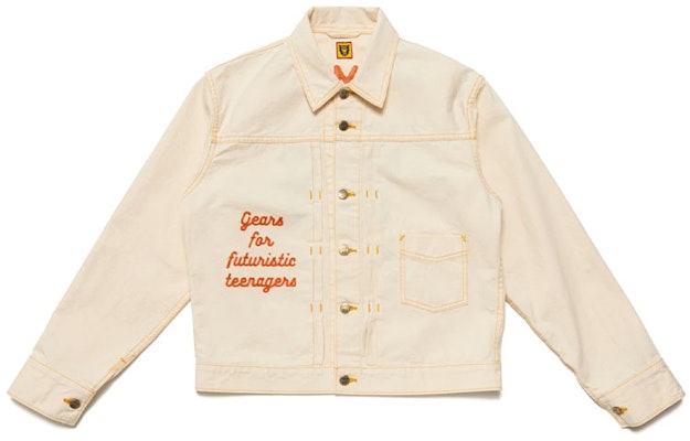 HUMAN MADE Jaket Putih Lengan Panjang Unisex dengan Desain Polos dan Kerah HM22JK008 Buy HUMAN MADE Jaket Putih Lengan Panjang Unisex dengan Desain Polos dan Kerah HM22JK008