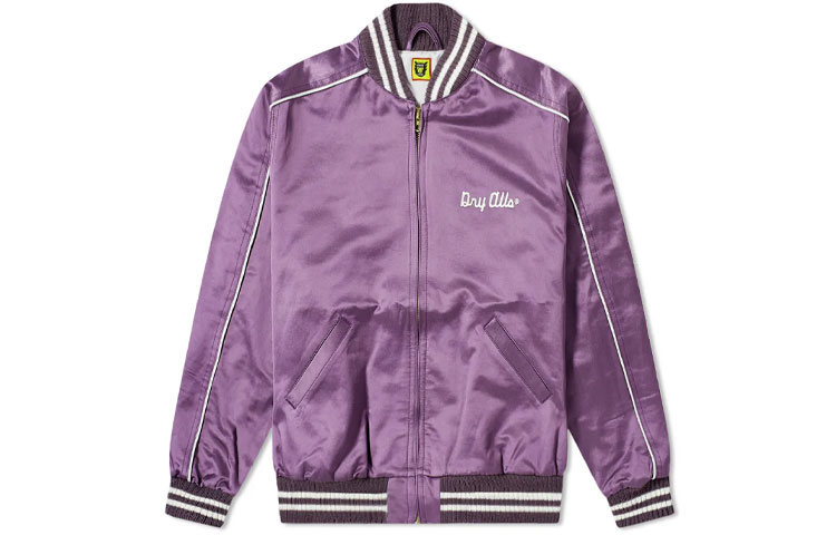 Human Made Varsity Satin Jacket Purple Sukajan Bomber Jacket HM19JK004