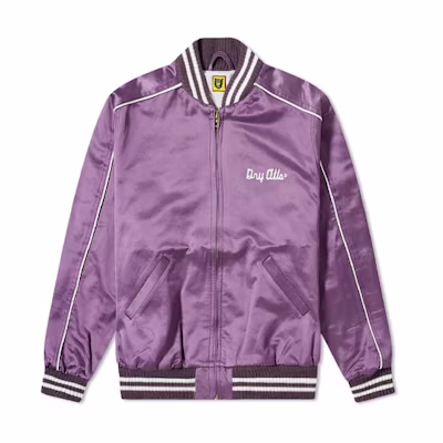 Human Made Varsity Satin Jacket Purple Sukajan Bomber Jacket HM19JK004