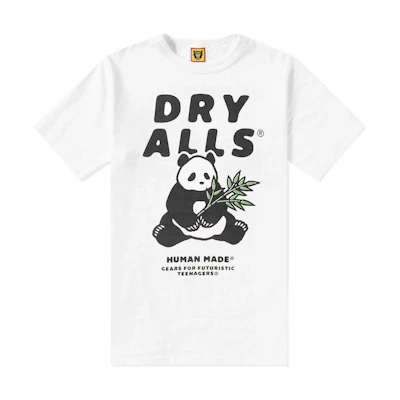 HUMAN MADE White Panda Logo Graphic Print Short Sleeve T-Shirt . HM17TE003-01