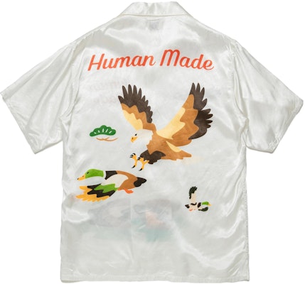 HUMAN MADE White Short Sleeve Shirt with Animal Logo for Men. HM23SH011 Lookbook HUMAN MADE White Short Sleeve Shirt with Animal Logo for Men. HM23SH011