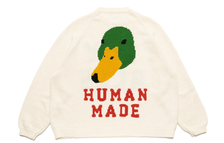 Lookbook HUMAN MADE Sweater Crewneck Logo Bebek Unisex Putih HM21CS001-WH