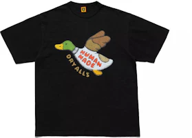 Shop 휴먼 메이드 와일드 덕 하트 로고 유니섹스 크루넥 반팔 티셔츠. XX22TE004