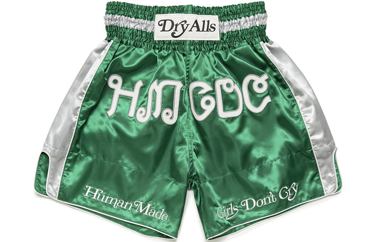 HUMAN MADE x Girls Don't Cry SS21 Thai Letter Satin Shorts Men’s. XX21PT001