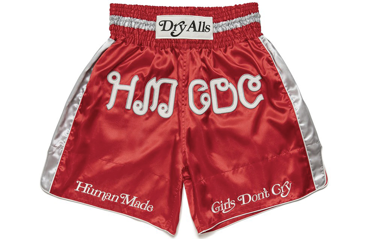 Order HUMAN MADE x Girls Don''t Cry SS21 泰文刺绣缎面短裤男款. XX21PT001