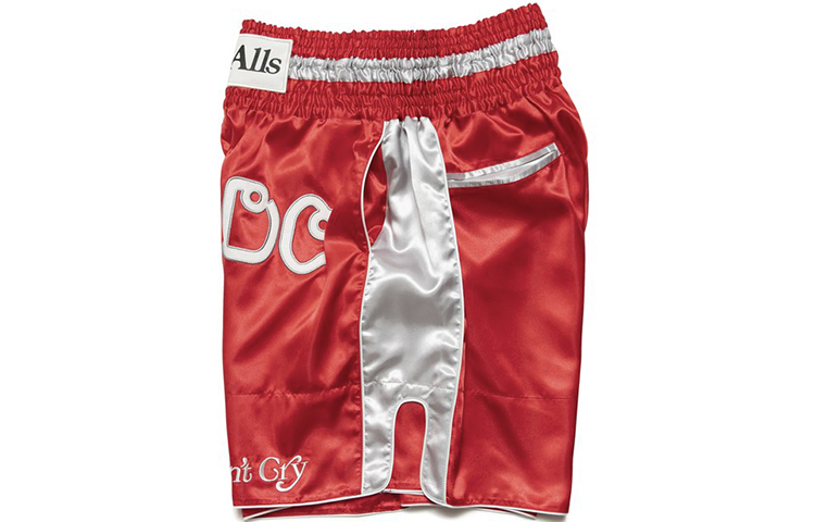 Shop HUMAN MADE x Girls Don''t Cry SS21 泰文刺绣缎面短裤男款. XX21PT001