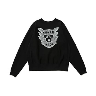 Human Made KAWS FW21 Cartoon Logo Crewneck Sweatshirt Unisex XX22CS005-Black