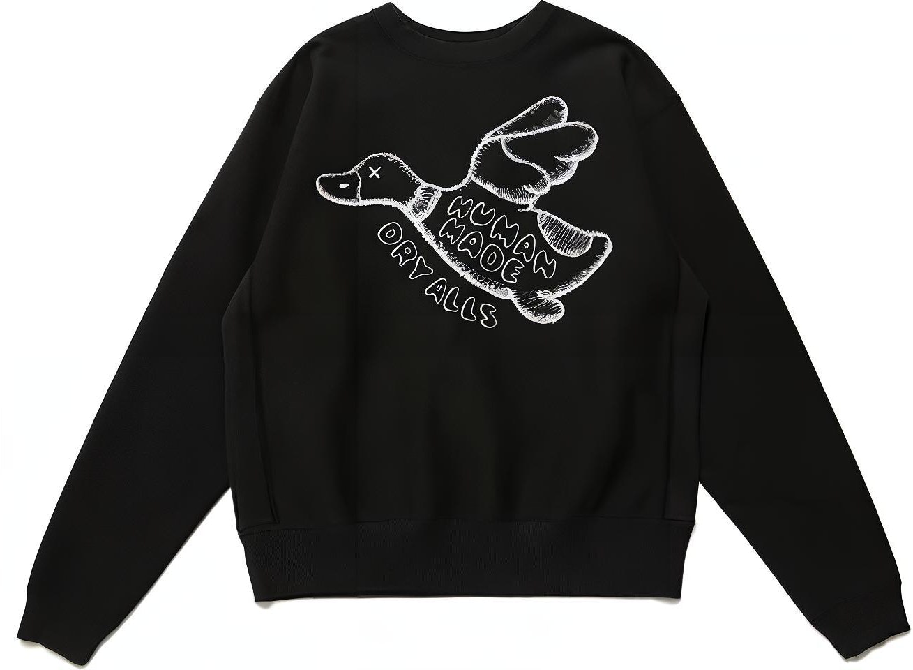 human-made-x-kaws-fw-21-logo-duck-print-crewneck-sweatshirt-black-unisex-xx-22-cs-006-black
