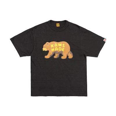 HUMAN MADE KAWS FW23 Bear Print Black Unisex T-Shirt. XX26TE007