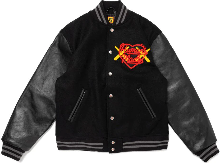 human-made-x-kaws-fw-23-black-heart-patch-logo-varsity-jacket-unisex-xx-26-jk-009