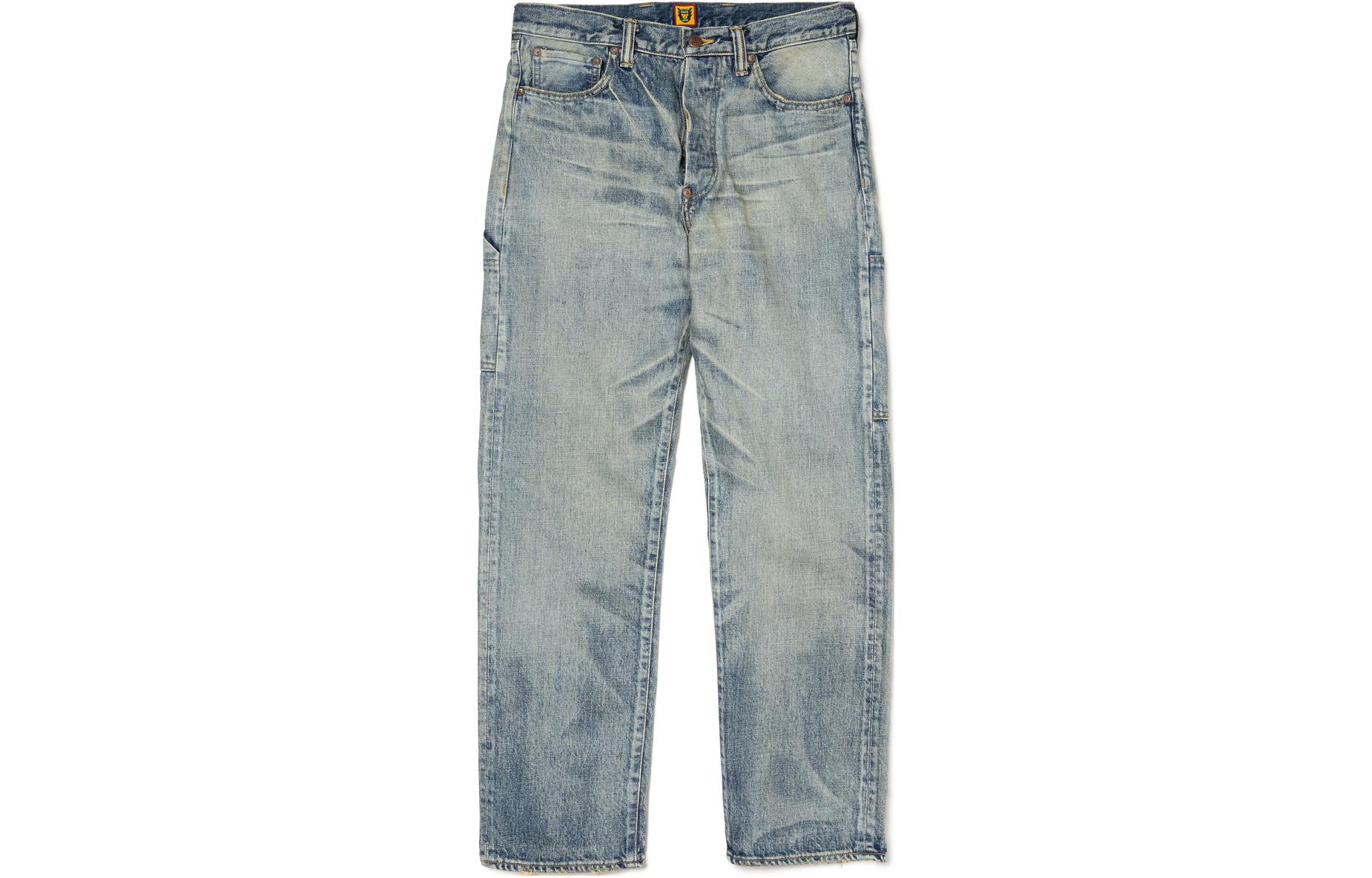 HUMAN MADE x KAWS FW23 Embroidered Back Logo Denim Pants Unisex Indigo. XX26PT002