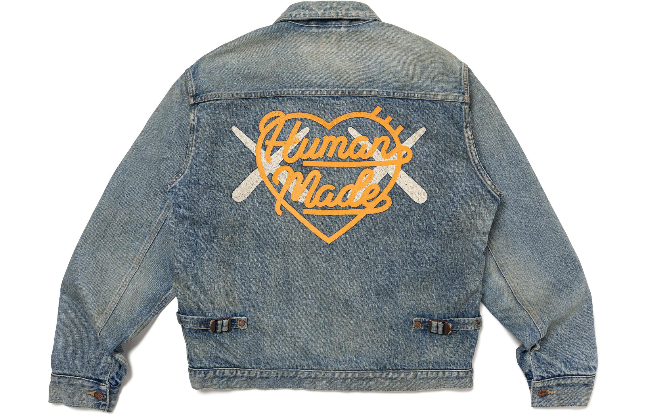 HUMAN MADE KAWS FW23 Heart Logo Denim Jacket Unisex Indigo Blue XX26JK002 圖 2