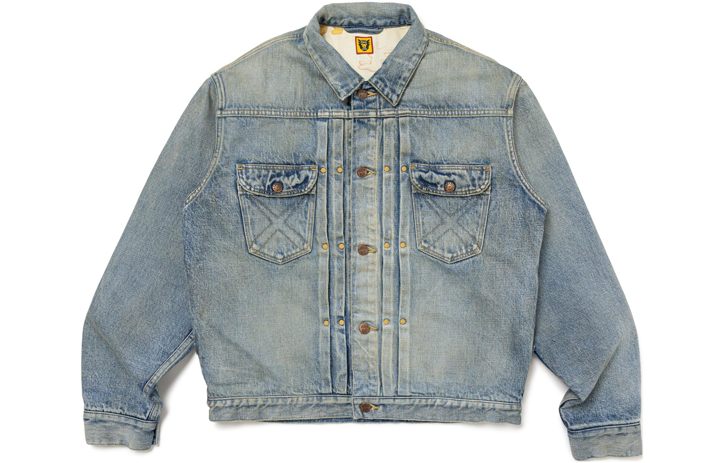 HUMAN MADE KAWS FW23 Heart Logo Denim Jacket Unisex Indigo Blue XX26JK002 圖 3