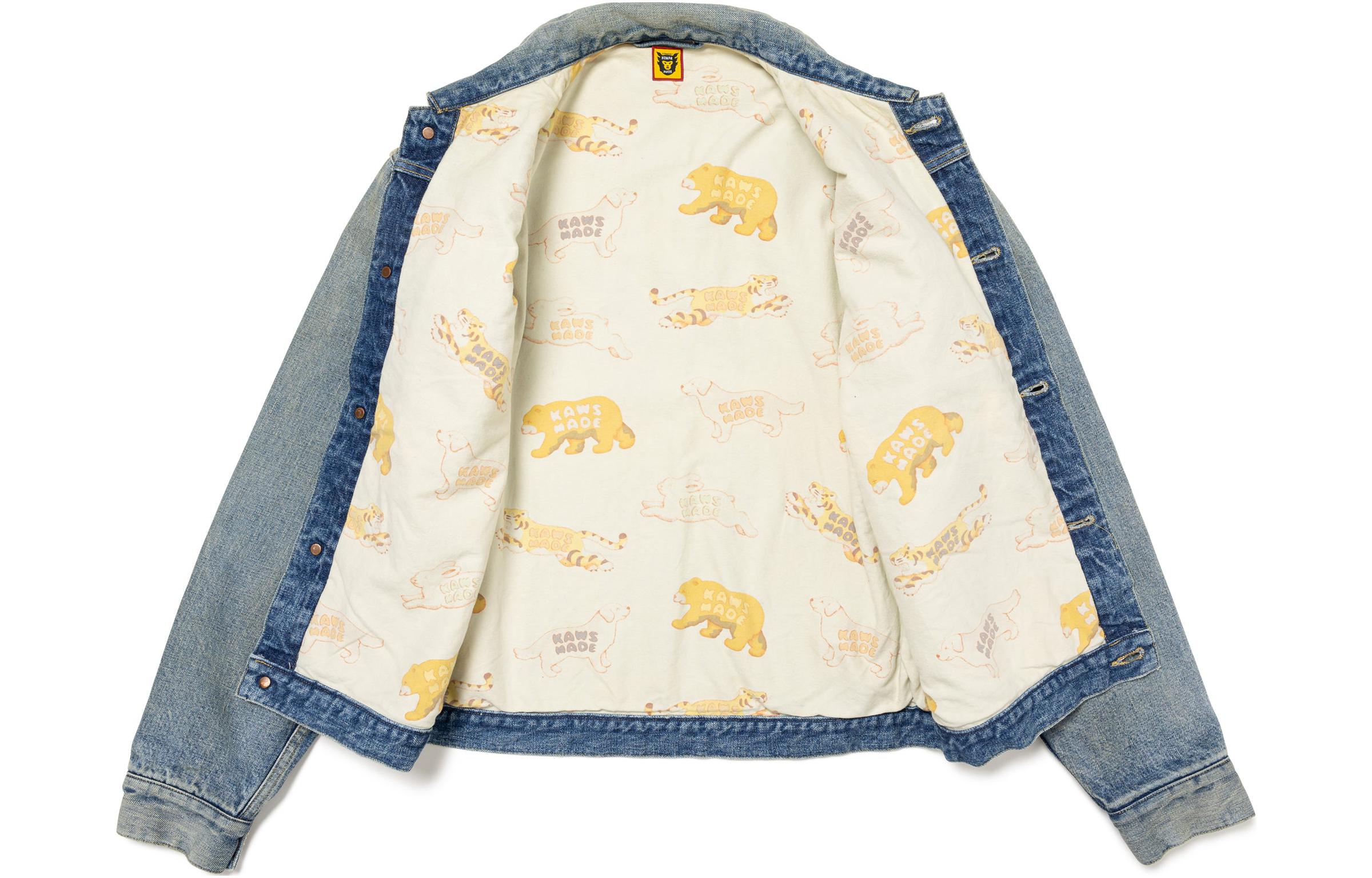 HUMAN MADE KAWS FW23 Heart Logo Denim Jacket Unisex Indigo Blue XX26JK002 圖 4