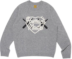 Details for HUMAN MADE x KAWS FW23 Sweater Unisex Logo Hati Jacquard Knit XX26CS004