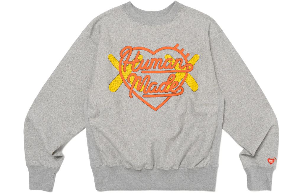 HUMAN MADE x KAWS FW23 Logo Crewneck Sweatshirt Unisex Collaboration. XX26CS003
