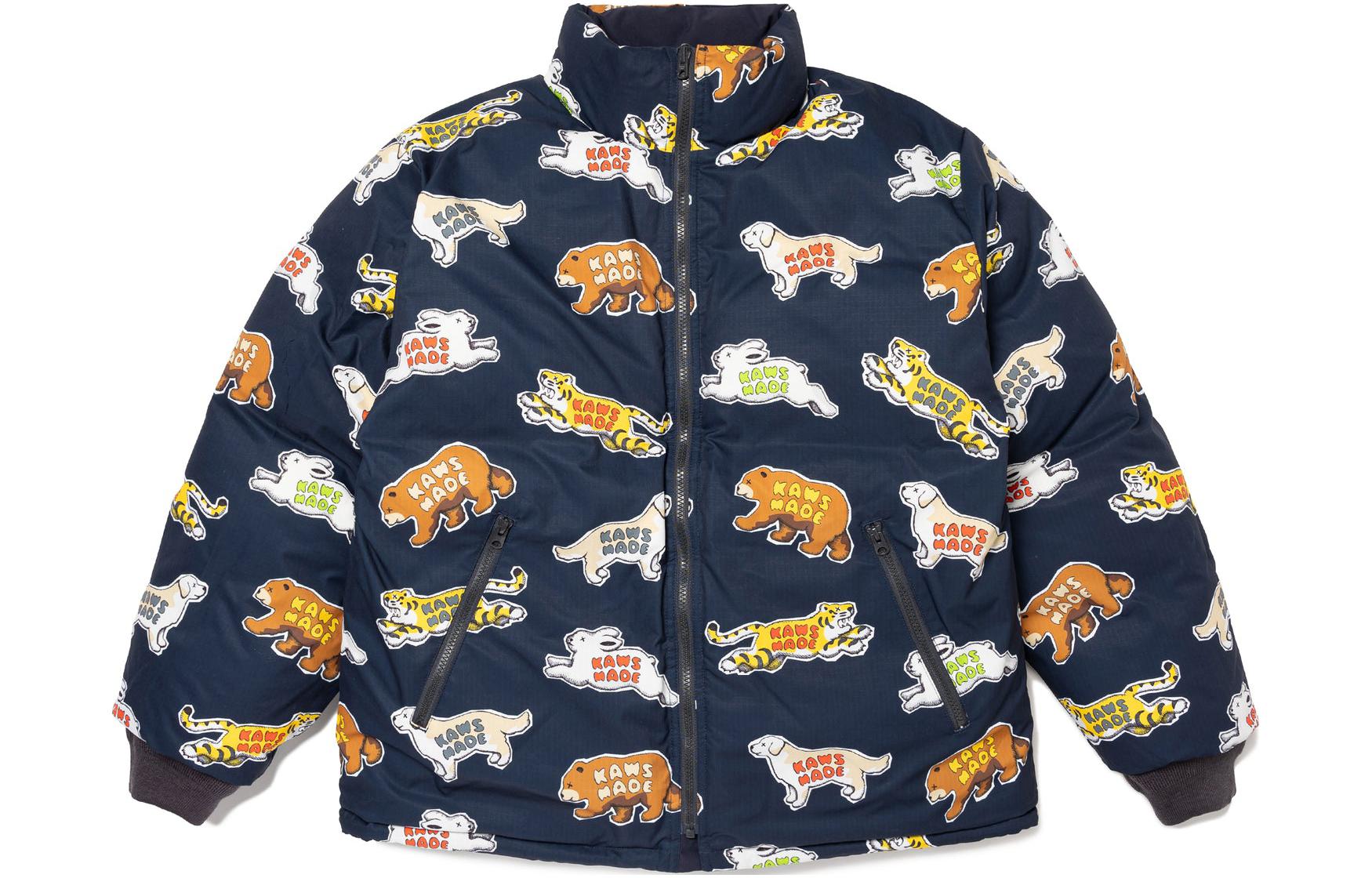 Sizing HUMAN MADE x KAWS FW23 男女可穿心形刺繡標誌雙面羽絨外套 XX26JK004