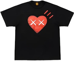HUMAN MADE x KAWS Heart Print Tee Unisex Crewneck Short Sleeve T-Shirt XX22TE008-BLACK HUMAN MADE x KAWS Heart Print Tee Unisex Crewneck Short Sleeve T-Shirt XX22TE008-BLACK