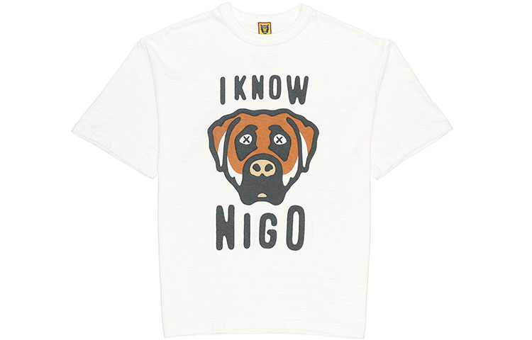 HUMAN MADE x KAWS I Know Nigo T-Shirt Cartoon Graphic White Unisex Tee XX23TE012