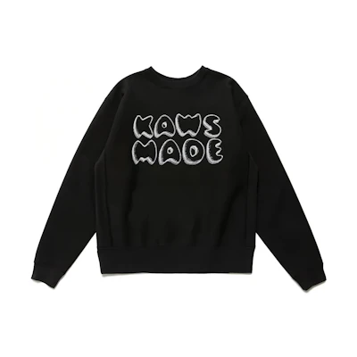 HUMAN MADE KAWS Letter Print Crewneck Sweatshirt Unisex Collaboration. XX22CS007BK4