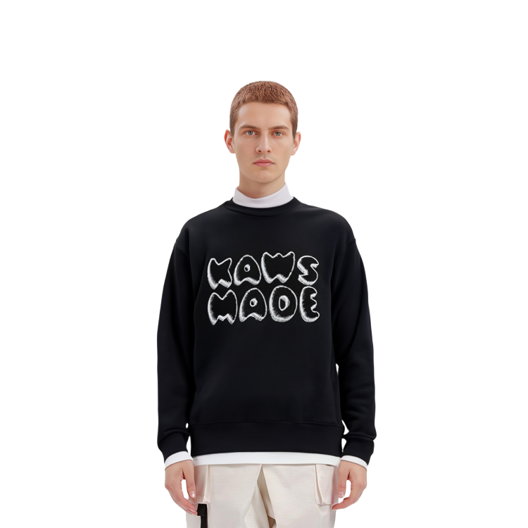 Details for HUMAN MADE x KAWS 字母印花圆领卫衣 男女联名款 XX22CS007BK4