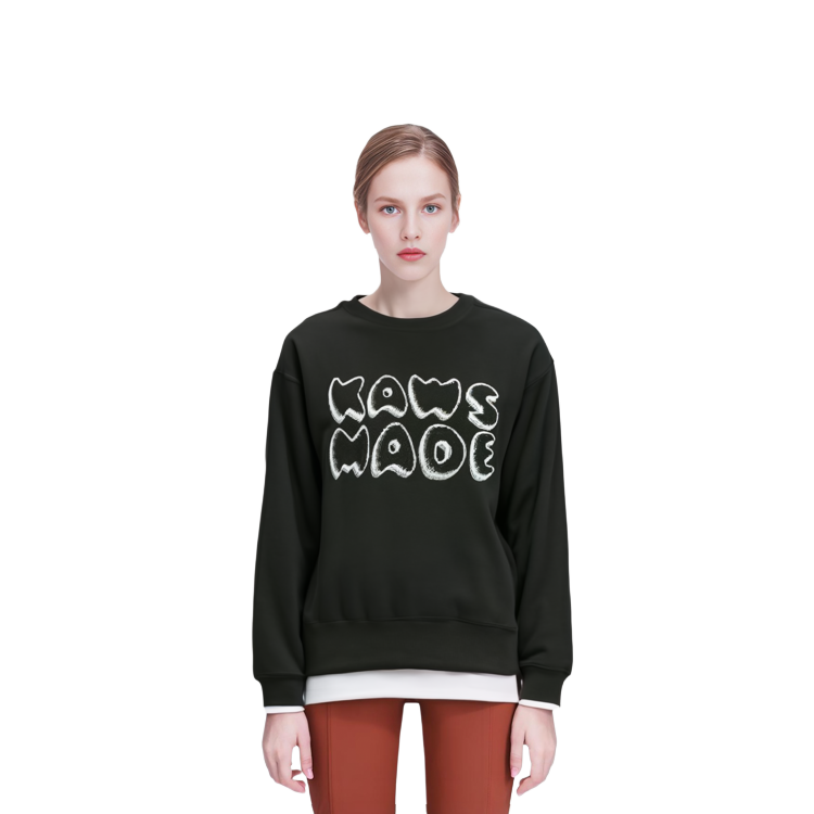 Sizing HUMAN MADE x KAWS 字母印花圆领卫衣 男女联名款 XX22CS007BK4