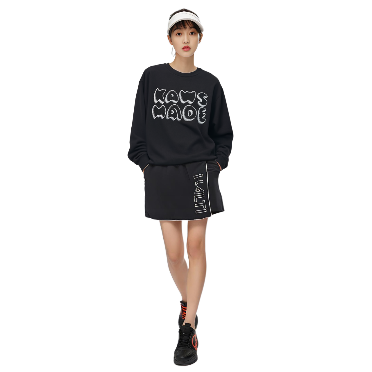 Cheap HUMAN MADE x KAWS 字母印花圆领卫衣 男女联名款 XX22CS007BK4