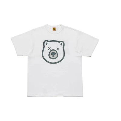 HUMAN MADE KAWS Logo Bear Graphic Unisex T-Shirt Short Sleeve Tee. XX22TE007