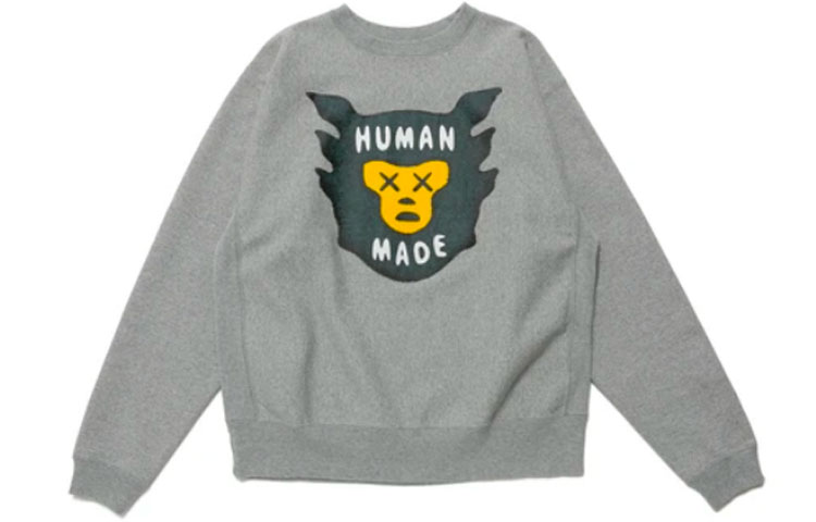 Order Human Made x KAWS Logo Crewneck Sweatshirt Unisex Grey XX22CS005