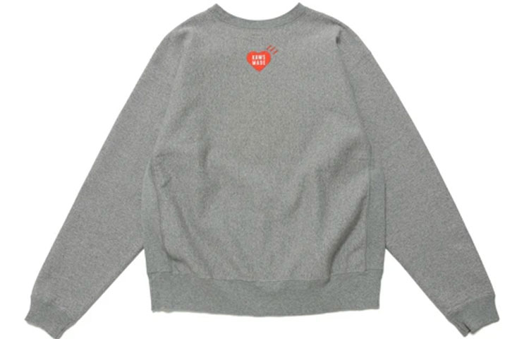 Lookbook Human Made x KAWS Logo Crewneck Sweatshirt Unisex Grey XX22CS005