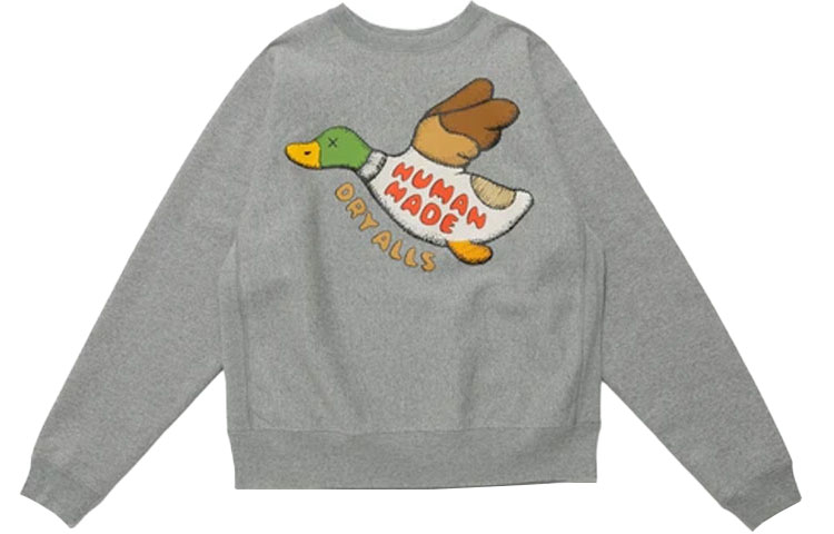 HUMAN MADE x KAWS Logo Duck Print Crewneck Sweatshirt Unisex. XX22CS006