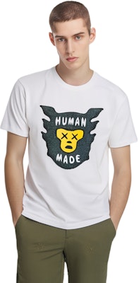 휴먼메이드 x 카우스 로고 하트 프린트 유니섹스 크루넥 티셔츠. XX22TE003 Shop 휴먼메이드 x 카우스 로고 하트 프린트 유니섹스 크루넥 티셔츠. XX22TE003