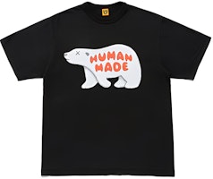 HUMAN MADE x KAWS Logo Polar Bear Graphic Crewneck T-Shirt Unisex. XX22TE009-BLACK HUMAN MADE x KAWS Logo Polar Bear Graphic Crewneck T-Shirt Unisex. XX22TE009-BLACK