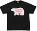 Buy HUMAN MADE x KAWS 北極熊圖案Logo男女同款圓領T恤。 XX22TE009-BLACK