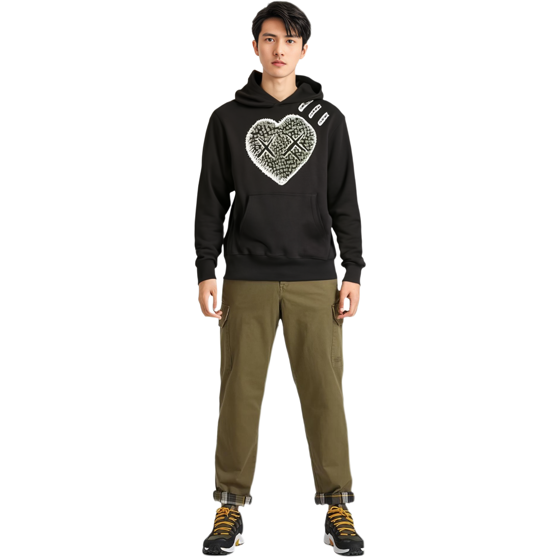 HUMAN MADE KAWS Logo Print Unisex Hoodie Black. XX22CS008-Black 圖 5