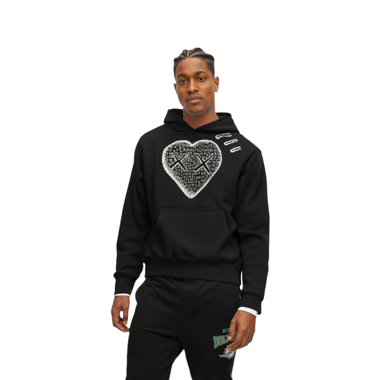 HUMAN MADE KAWS Logo Print Unisex Hoodie Black. XX22CS008-Black 圖 6