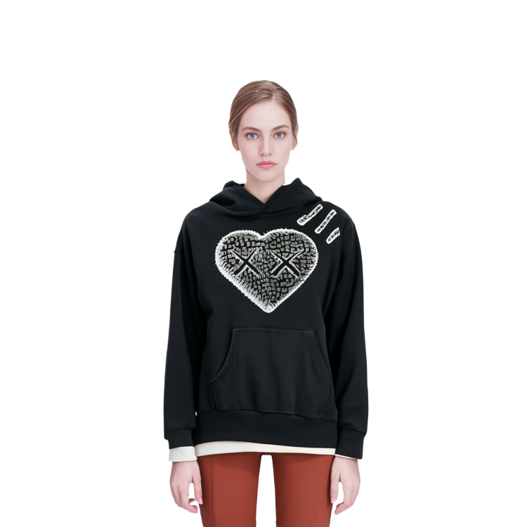 HUMAN MADE KAWS Logo Print Unisex Hoodie Black. XX22CS008-Black 圖 7