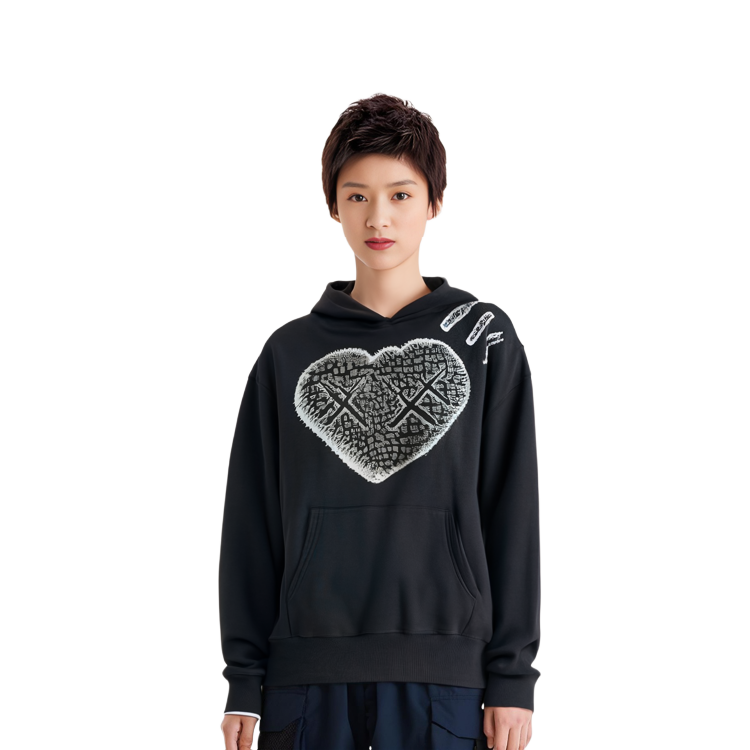 HUMAN MADE KAWS Logo Print Unisex Hoodie Black. XX22CS008-Black 圖 10