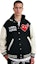 Sizing HUMAN MADE x KAWS Navy Blue Heart Ape Varsity Jacket Collaboration. XX22JK004NY4