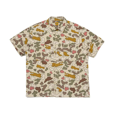 HUMAN MADE KAWS SS24 Camouflage Cotton Short Sleeve Shirt Unisex. XX27SH001