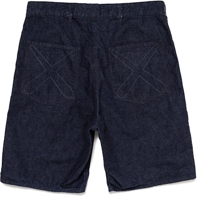 휴먼메이드 x 카우스 SS24 자수 데님 반바지 네이비 유니섹스 캐주얼 핏. XX27PT008 Lookbook 휴먼메이드 x 카우스 SS24 자수 데님 반바지 네이비 유니섹스 캐주얼 핏. XX27PT008