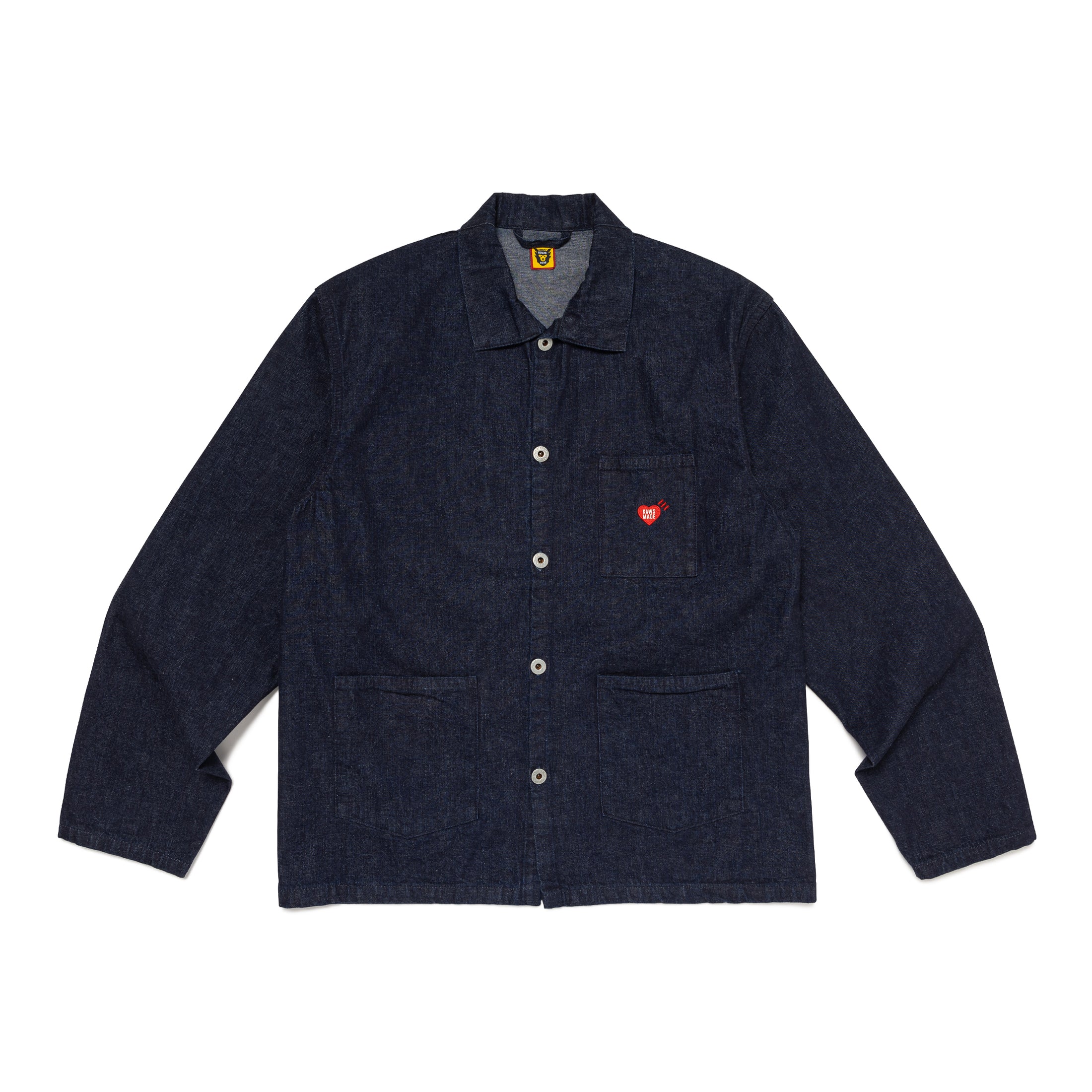 Human Made KAWS SS24 Navy Embroidered Logo Utility Jacket Unisex XX27JK014