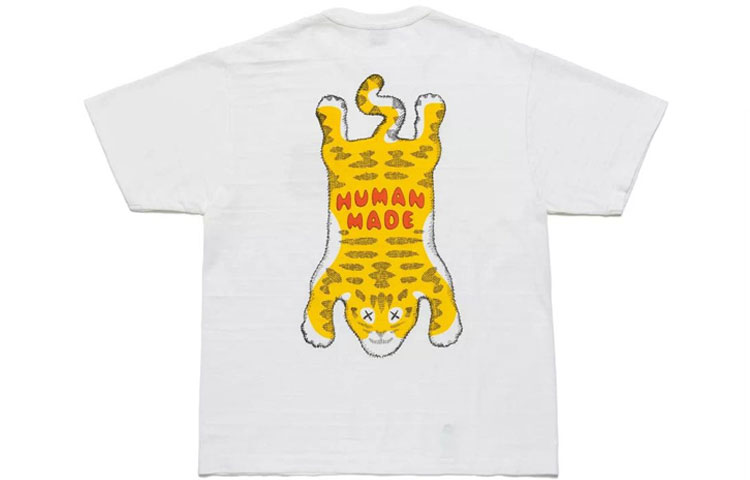 Shop HUMAN MADE x KAWS Tiger Cartoon Graphic Tee Unisex Crewneck Short Sleeve T-Shirt XX22TE006